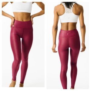 ZYIA Active Cranberry Metallic Light n Tight Hi-Rise Leggings Size 14-16